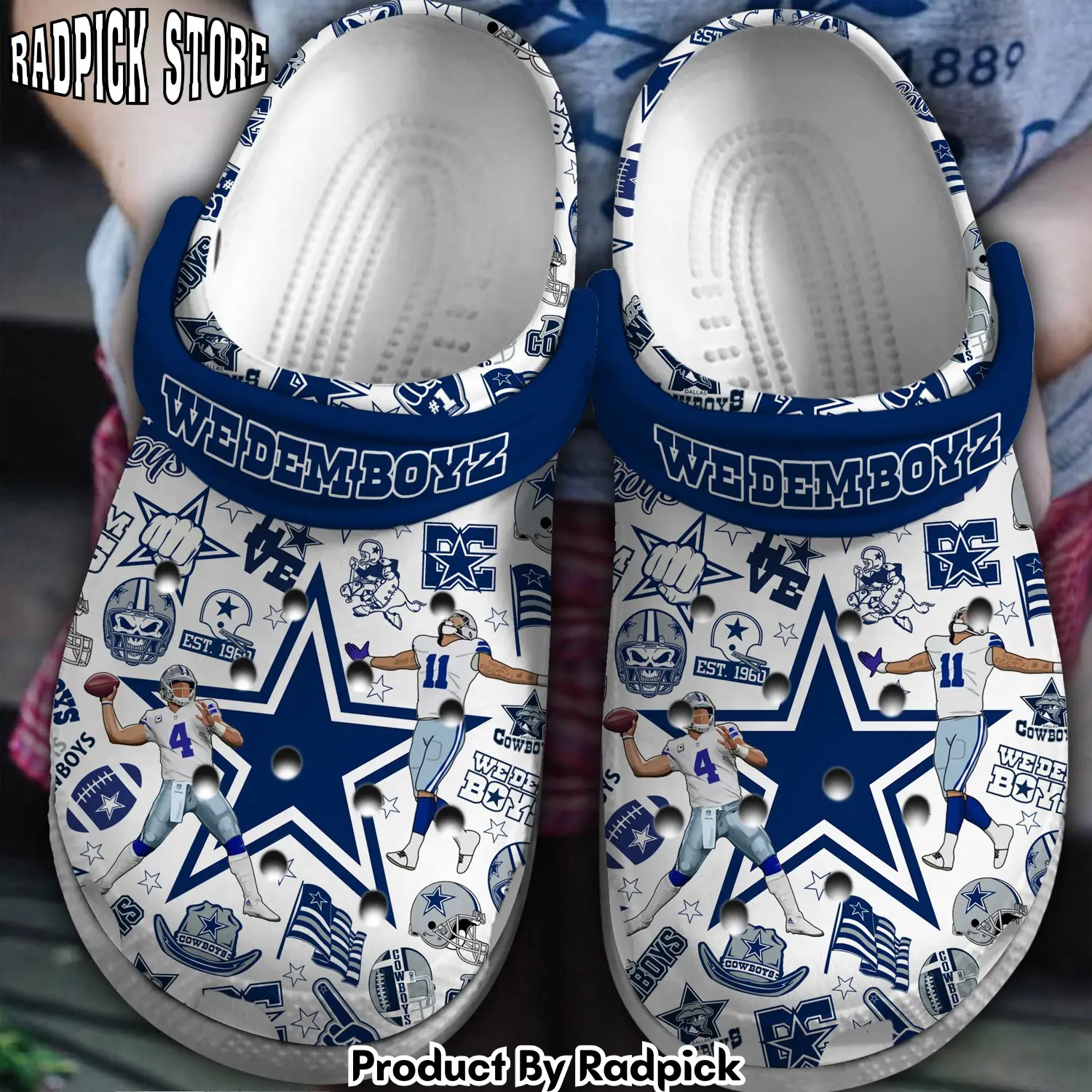 Radpick dallas cowboys nfl sport clogs crocband clogs shoes comfortable for men women and kids footwearelite exclusive mur rp6526850